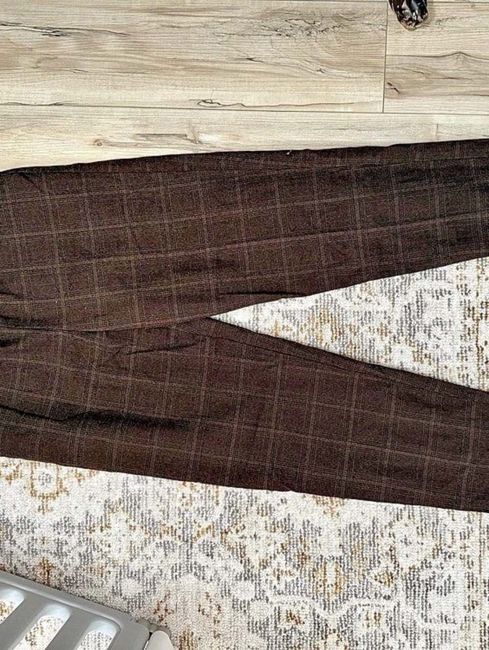 Briggs Plaid Wide Leg Pants in Brown Like New